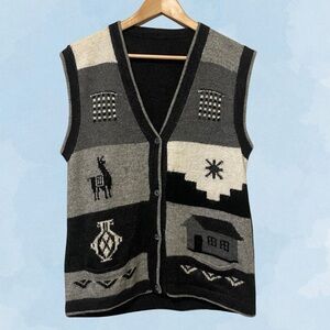 Black and Gray Patterned Vest
